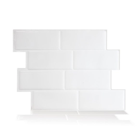 Smart Tiles White Peel and Stick Decorative Mosaic Wall Tile Backsplash  4-pack for sale online