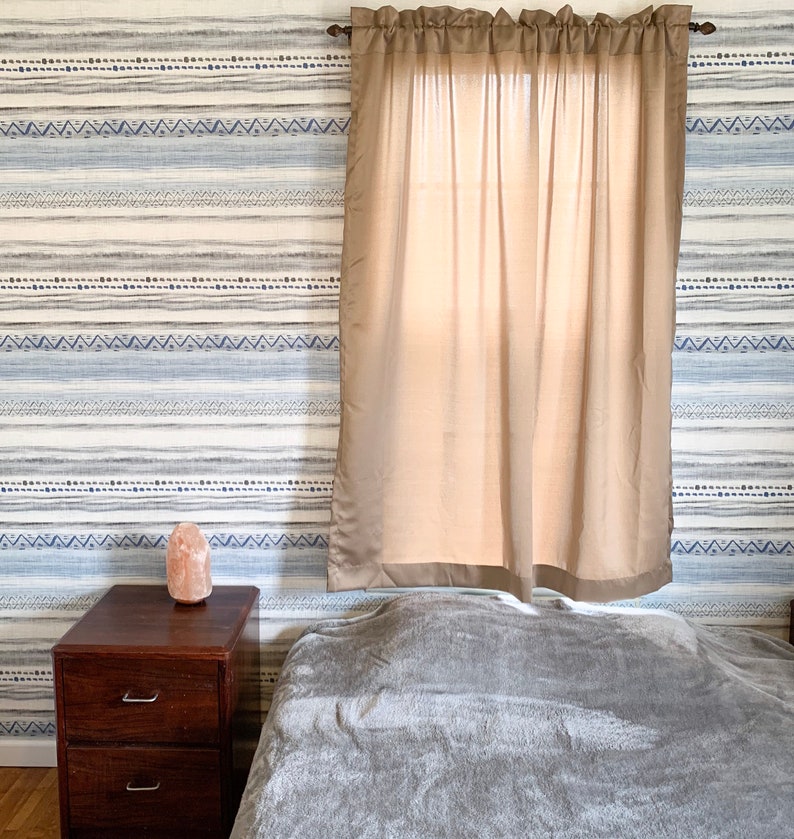 Wallquest Maya Boho Aztec Mud Cloth Blue Wallpaper