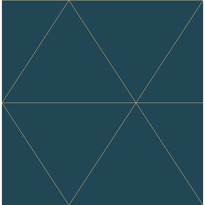 Twilight Teal Gold Mid Century Modern Geometrische Tapete 2904-24228