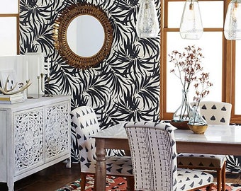 York Ashford Gold Matte Black White Bali Bohemian Designer Botanical Wallpaper York Ashford Gold Matte Black White Bali Bohemian Designer Botanical Wallpaper