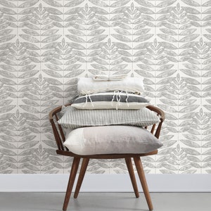 Brewster A Street Prints Akira Dove Leaf Gray Grey White Designer Wallpaper Diy FD25101