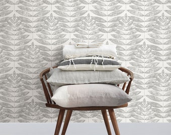 Brewster A Street Prints Akira Dove Leaf Gray Grey White Designer Wallpaper Diy FD25101