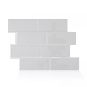 Smart Tiles Metro Cassandra Gray Subway Peel and Stick Tile Backsplash SM1128G