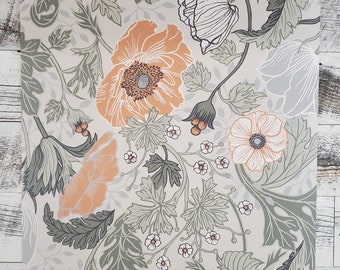 Brewster Anemone Multicolor Floral Wallpaper Gray Burnt Orange Green Modern Flower Wallcovering 33001