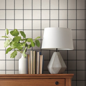 York Wallcoverings Tapete Magnolia Artful Karo Karo Schwarz und Weiß Joanna Gaines MK1175