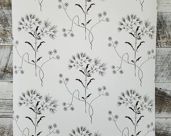 York Wallcoverings Magnolia Home Papier peint de ferme design fleurs sauvages noir et blanc ME1515