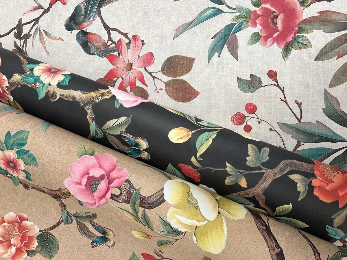 【Anthropologie】Kimora クラシックガーデン 壁紙 York Kimora's Garden Wallpaper - Etsy