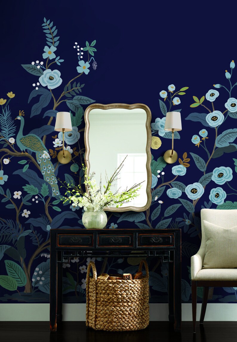 York Rifle Paper Co Peacock Wallpaper Mural