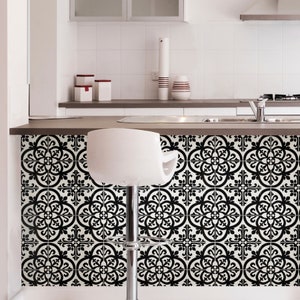 Wallpops Avignon Black and White Peel and Stick Backsplash Tiles NH2956 ...