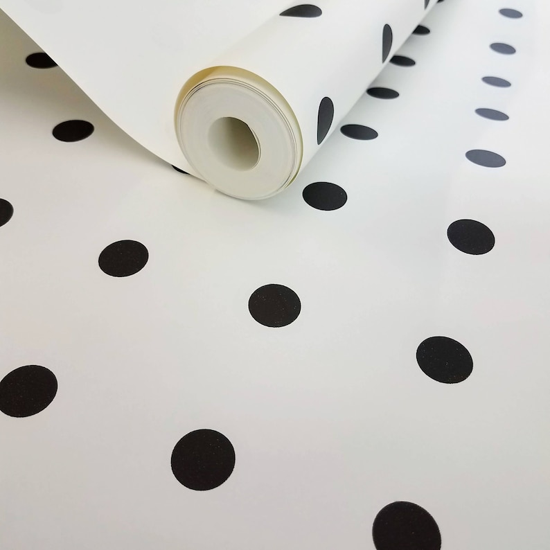 York Magnolia Home Joanna Gaines White Black Polka Dot Wallpaper AB1926