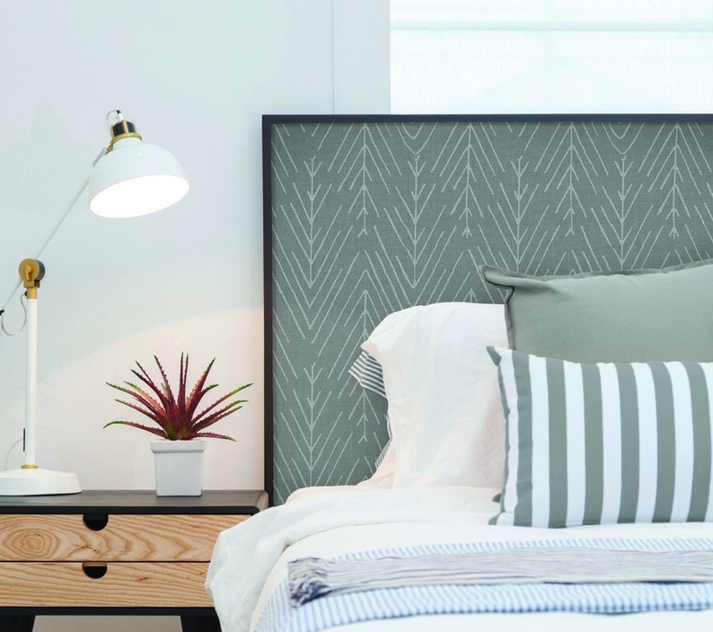 Roommates Twig Hygge Herringbone Gray Peel and Stick Wallpaper Etsy