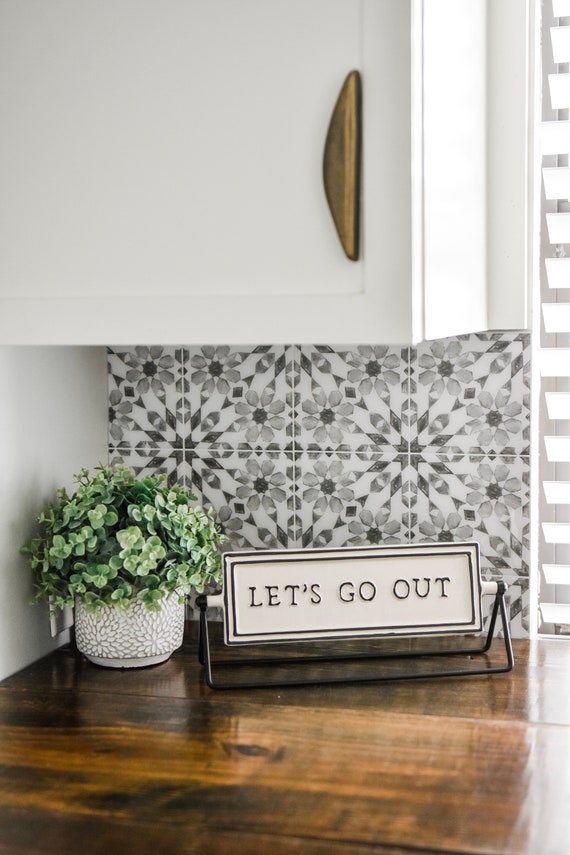 Gray peel and stick tile backsplash deals