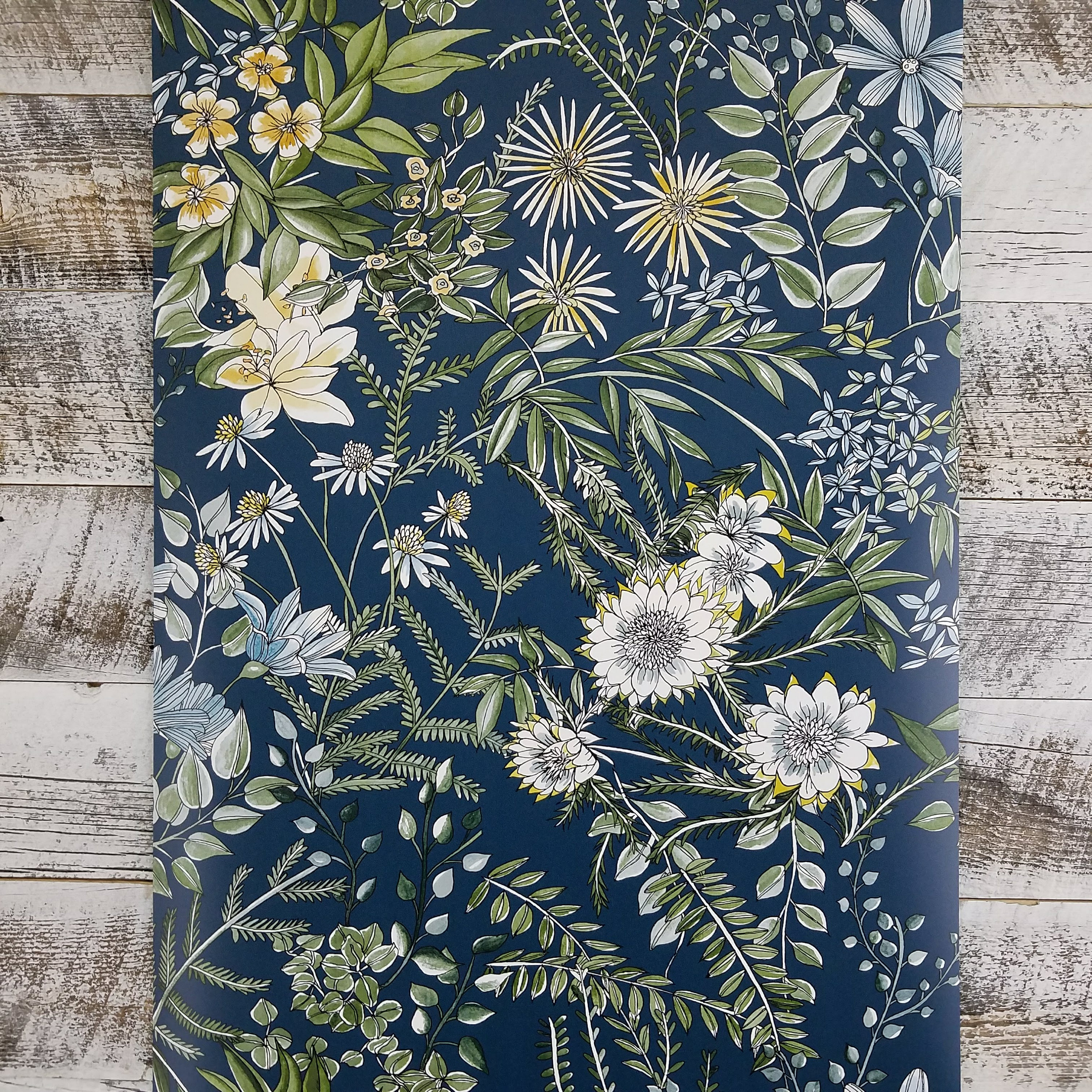 Flowerprint Floflo blue Nature wallpaper  TenStickers