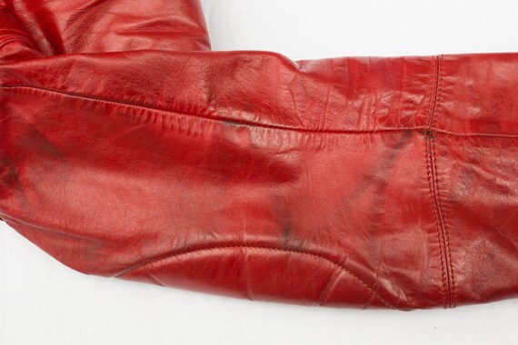 Vintage 80s Red Leather Motorcycle Jacket - 80's … - image 8