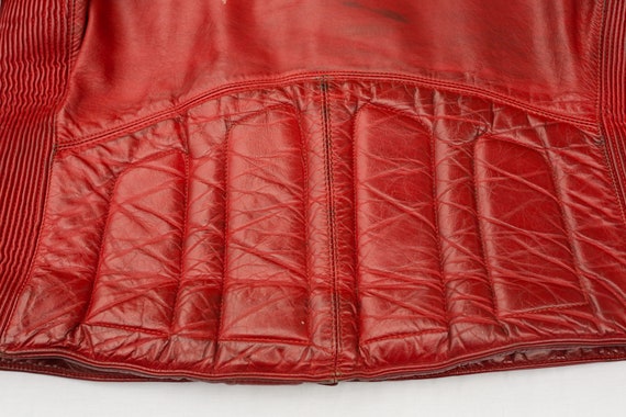 Vintage 80s Red Leather Motorcycle Jacket - 80's … - image 6