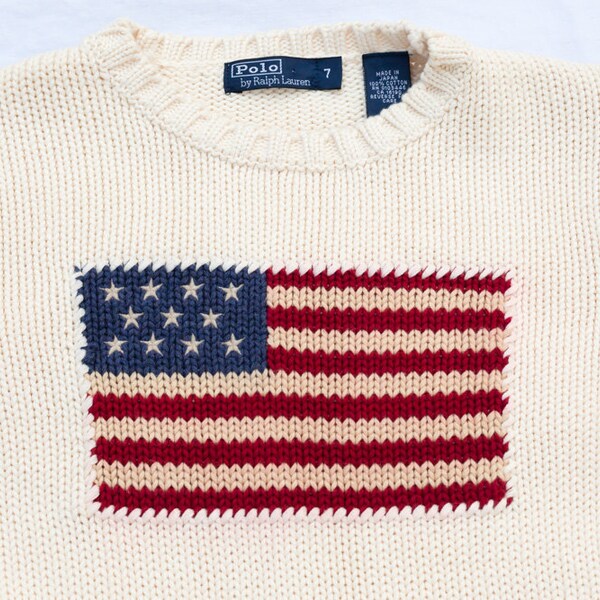Polo by Ralph Lauren American Flag Sweater - Youth / Boys - Tagged Size 7 - Classic American Style - Patriotic - Patriotism - USA - Kids