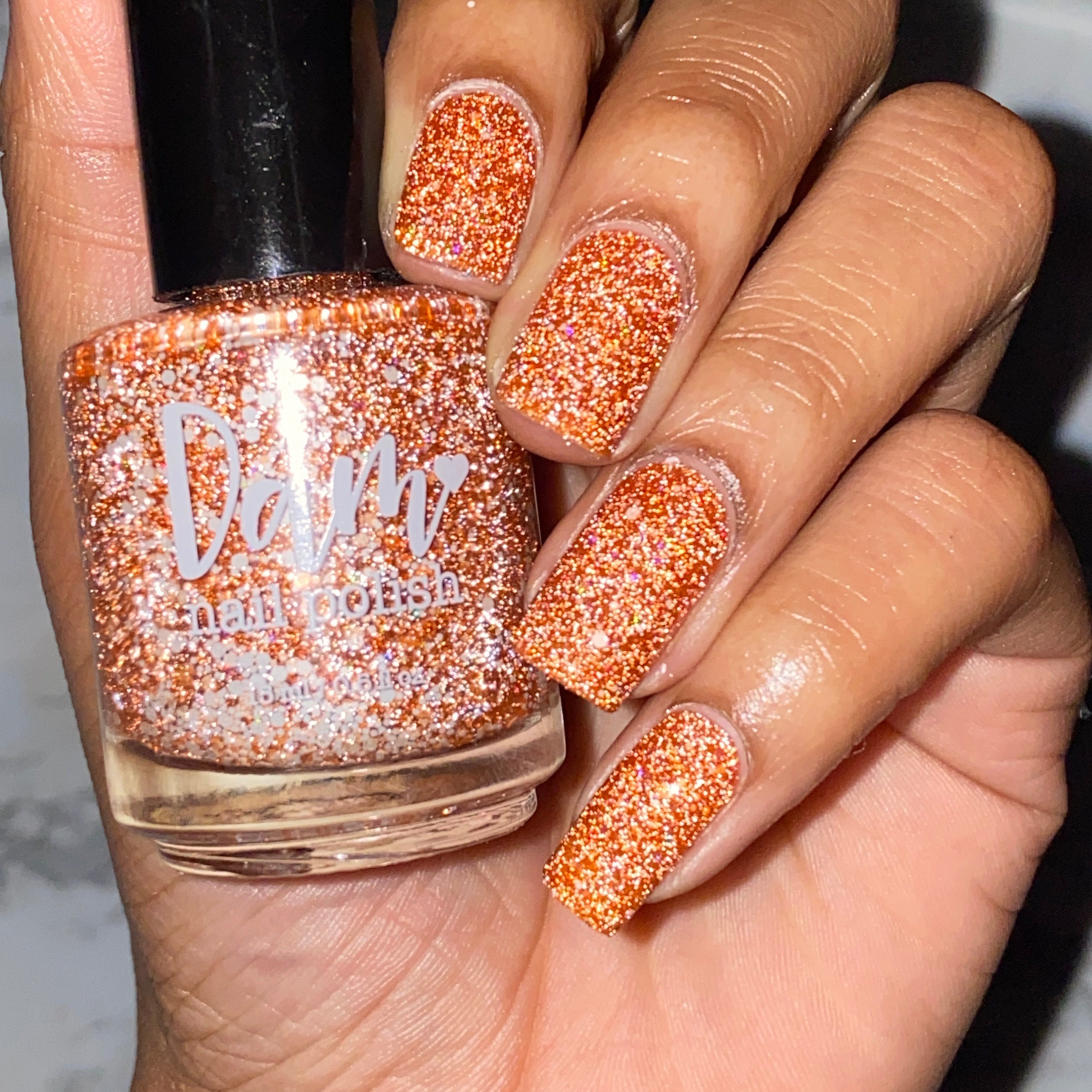 Rose Gold Shimmer Flake Indie Nail Polish Varnish 5ml 10ml Vegan Cruelty Free 10-free Handmade UK Seller AJ Nails Collection Fun | Rose Gold Shimmer Flake Indie Nail Polish Varnish 5ml 10ml Vegan Cruelty Free 10-free Handmade UK Seller AJ Nails Collection Fun |