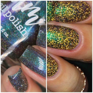 Crying rn - Purple/Green/Blue/Gold Multichrome Nail Polish - Reflective Nail Polish - Glitter Nail Polish