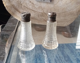 Vintage glass pressed salt and pepper shaker