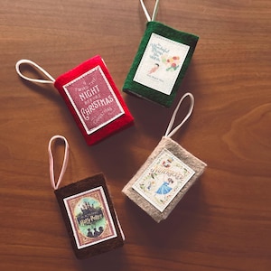 Charming Wool Felt Miniature Book Ornaments, The Book Covers Customizable!
