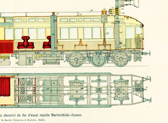 1908 Antique Locomotive Patent Print. Berlin Deutsche Bahn