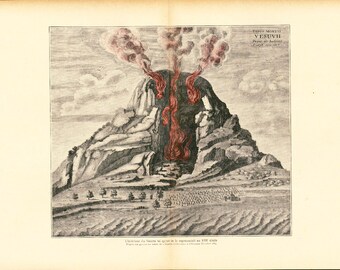 1908 Eruption Volcano Mount Vesuvius - Volcanology - Earth Science wall art