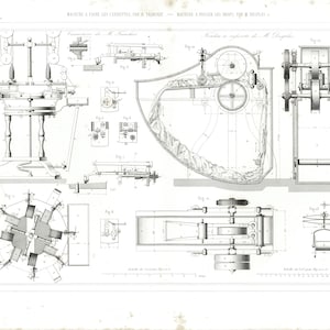 1855 Patent Cotton Linen Wool Hemp Loom Print Manufacturing Machinery Factory Decor Technical Design Industrial Wall Decor Office wall Art