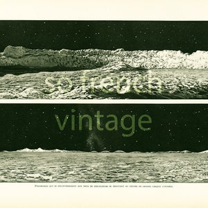 1937 Moon Copernic Lunar Crater Vintage Astronomy print Impact craters SciArt Science Moon Rocks Wall Art