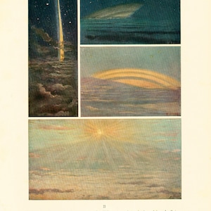 1908 Anneaux de Saturne vu de l' Hemisphère Nord Illustration ancienne Planche Originale Astronomie