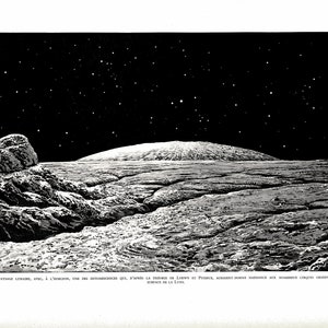 1937 Moon Landscape Astronomical Lunar Crater Vintage Astronomy print Impact craters SciArt Science Moon Rocks Wall Art