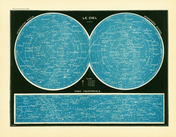 1897 Vintage Sky Map. Constellation. Southern Hemisphere. Celestial Equator. Zodiac Signs. Northern Celestial Hemisphere - Etsy 1897 Vintage Sky Map. Constellation. Southern Hemisphere. Celestial Equator. Zodiac Signs. Northern Celestial Hemisphere - Etsy