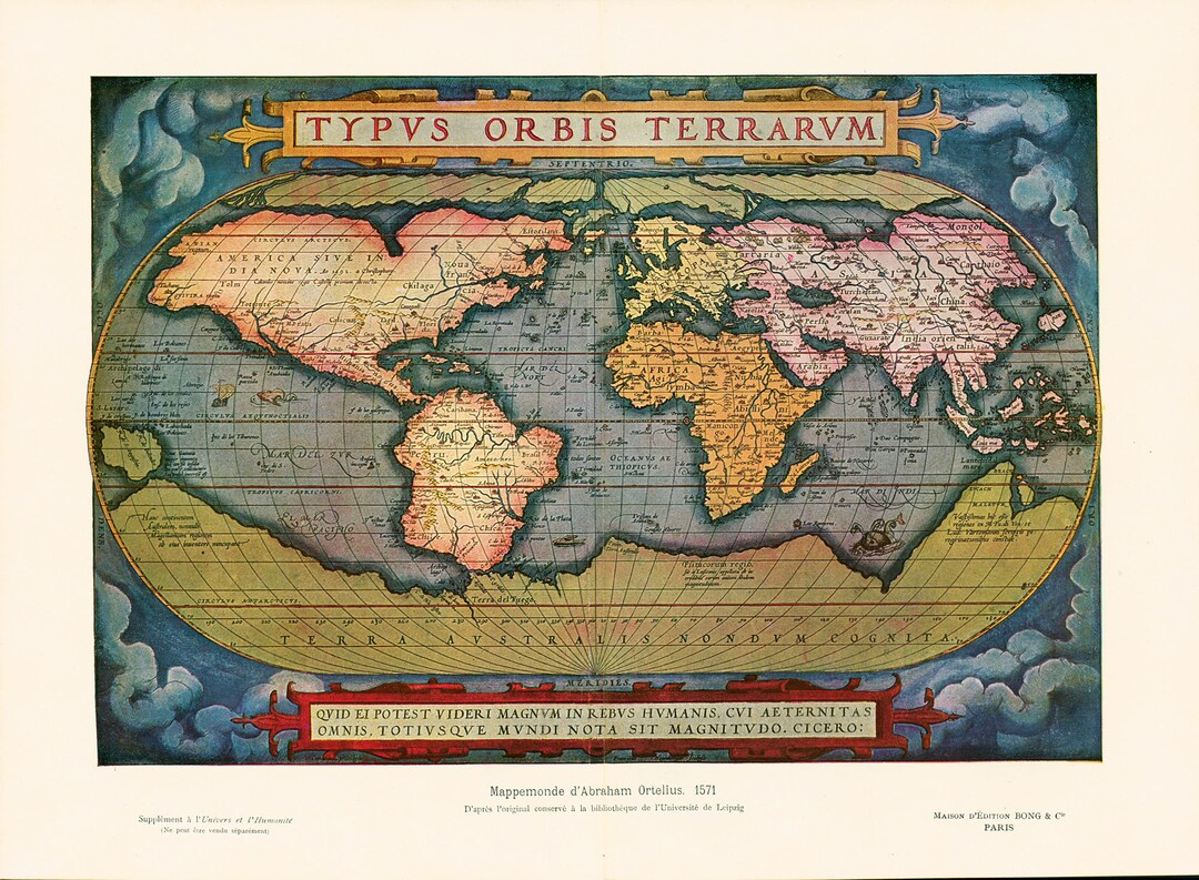 atlas historique ラルース 世界歴史地図 1908年 アブラハム・オルテリウス作 世界地図 原版 古地図 - Etsy 日本
