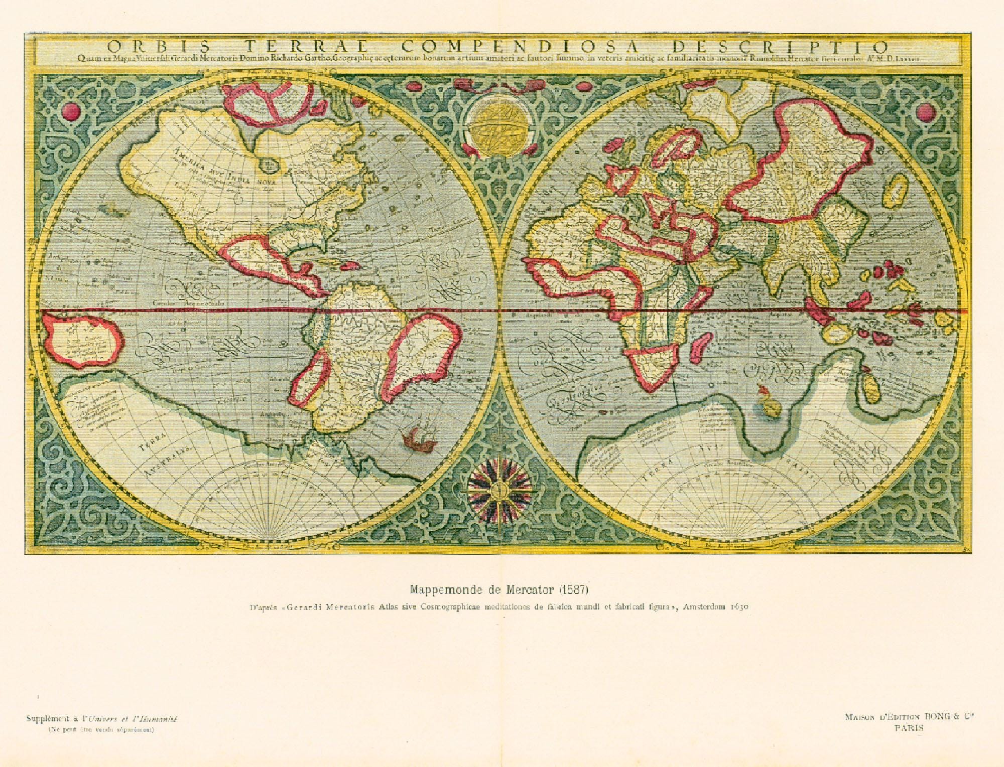 メルカディアの地図帳foil 009] ジェラルド・メルカトール作『世界地図帳』の中の単独日本