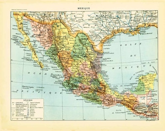 アンティーク 1800年代中央アメリカの地図 本 アンティーク 1800年代