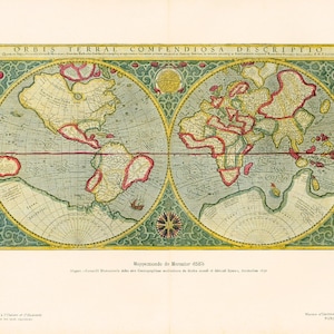 1908 Mercator Weltkarte Antiker Teller, Erdkarte aus dem 16. Jahrhundert, Globus Planisphäre, Alte Seekarte