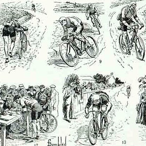 1930 Antique Bicycle print sport Print, Authentic 1930s Illustration Larousse French Vintage