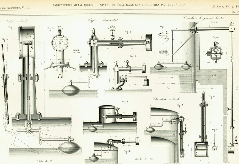 1875 Antique Hydraulic System Patent Print. Steam Pump Engine - Etsy