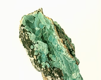 1970 Vintage Smithsonite Green Blue Crystals Thumbnail Print . Antique Earth Science. Rocks Gemstone Minerals  Framing home decor