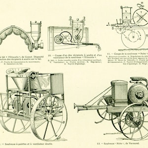 1922 Materiel Viticulture Ancien Soufre Cuivre Pulvérisateur Ancienne illustration Enseignement Agricole Larousse image 4