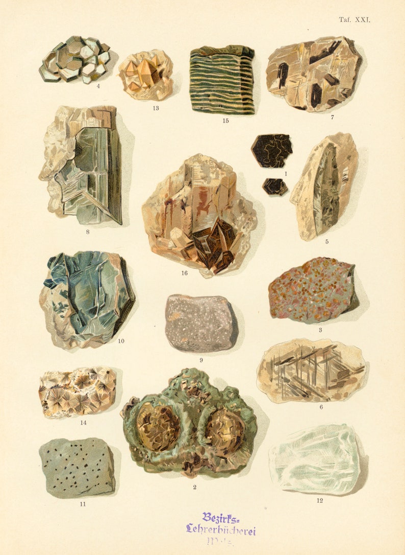 1910 Muscovite Mica Prints Rocks Gemstone Minerals Framing - Etsy