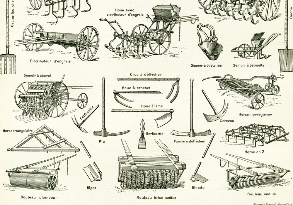 1897 Agriculture Tools Sowing Machine Original Antique Etsy