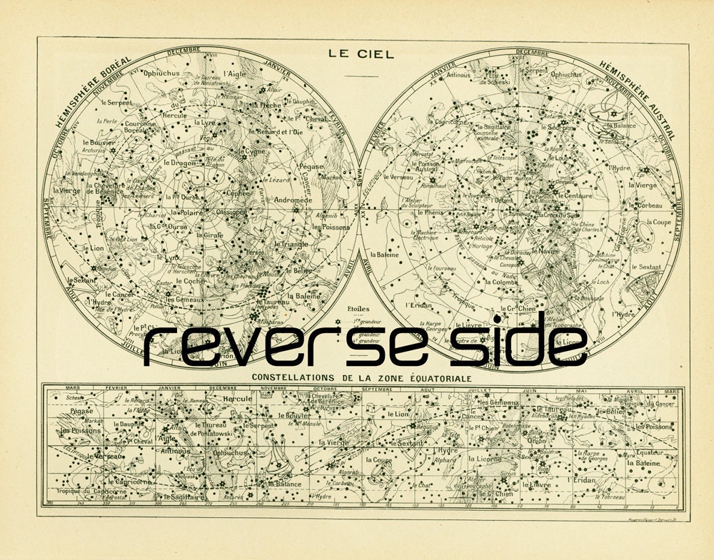 1897 Vintage Sky Map. Constellation. Southern Hemisphere 1897 Vintage Sky Map. Constellation. Southern Hemisphere