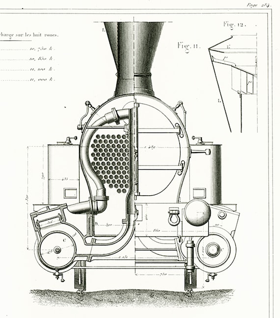 1863 Locomotive Train Chemin De Fer Machine A Vapeur Etsy