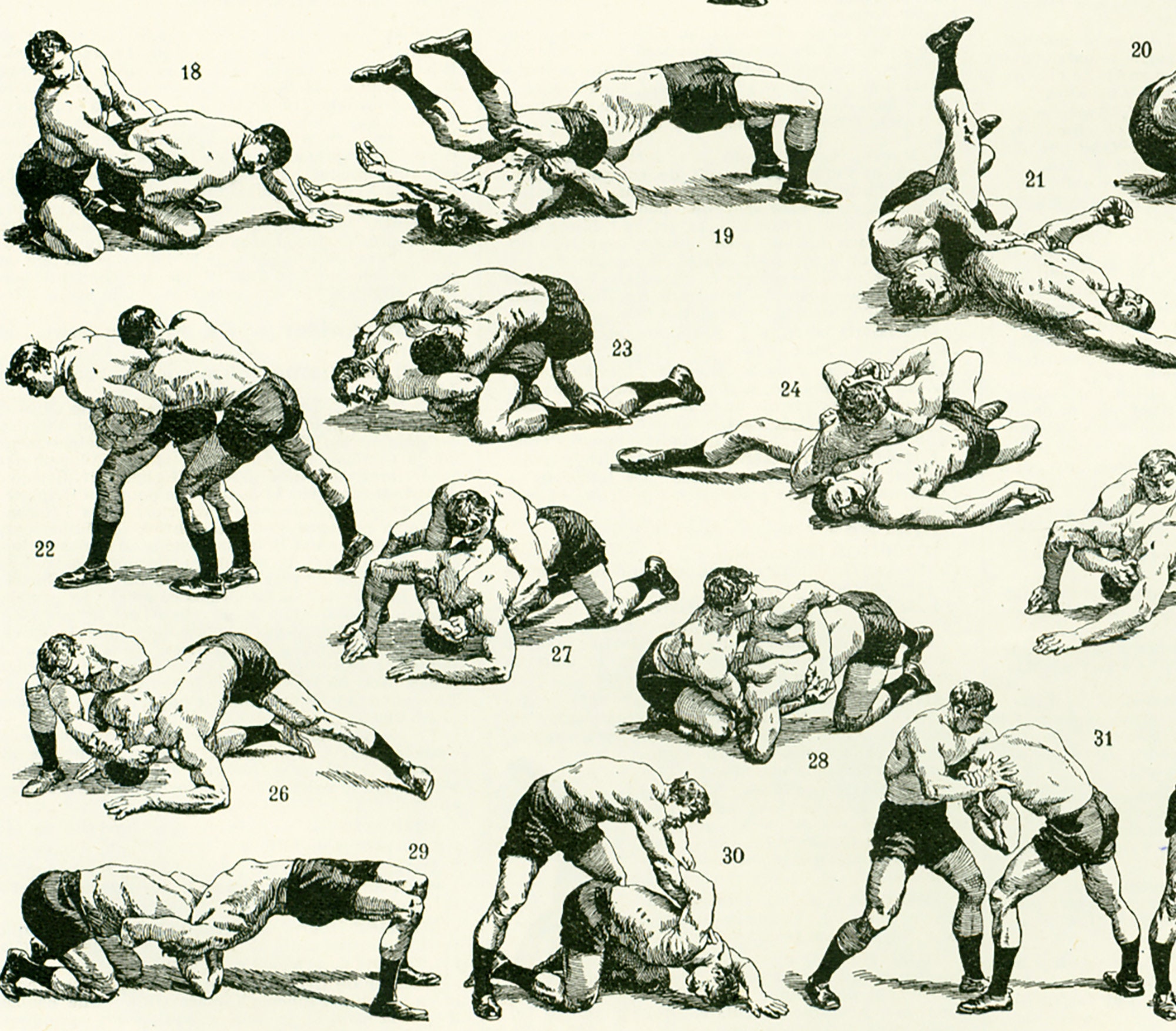 1948 Antique Combat Sport Wrestling Print Vintage Illustration Etsy 1948 Antique Combat Sport Wrestling Print Vintage Illustration Etsy