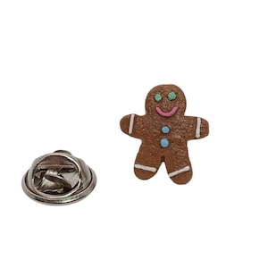 Gingerbread Man Pin, Pastel Christmas Pin, Candyland Christmas, Stocking Stuffer,