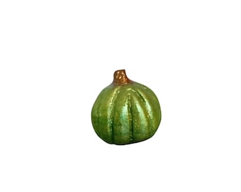 Green Brooch, Pumpkin Pin, Clay Pins, Pumpkin Brooch, Green Pin,