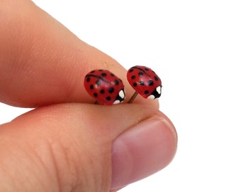 Dainty Ladybug Earrings for Sensitive Ears