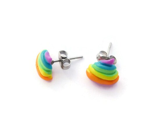 Unicorn shop poop earrings