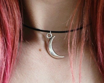 Moon choker, grunge necklace