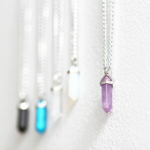 Αmethyst crystal pendant necklace, healing stone jewelry